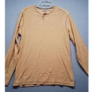 Rowm Men's Long Sleeve 2 Buttons Yellow Mustard Size M